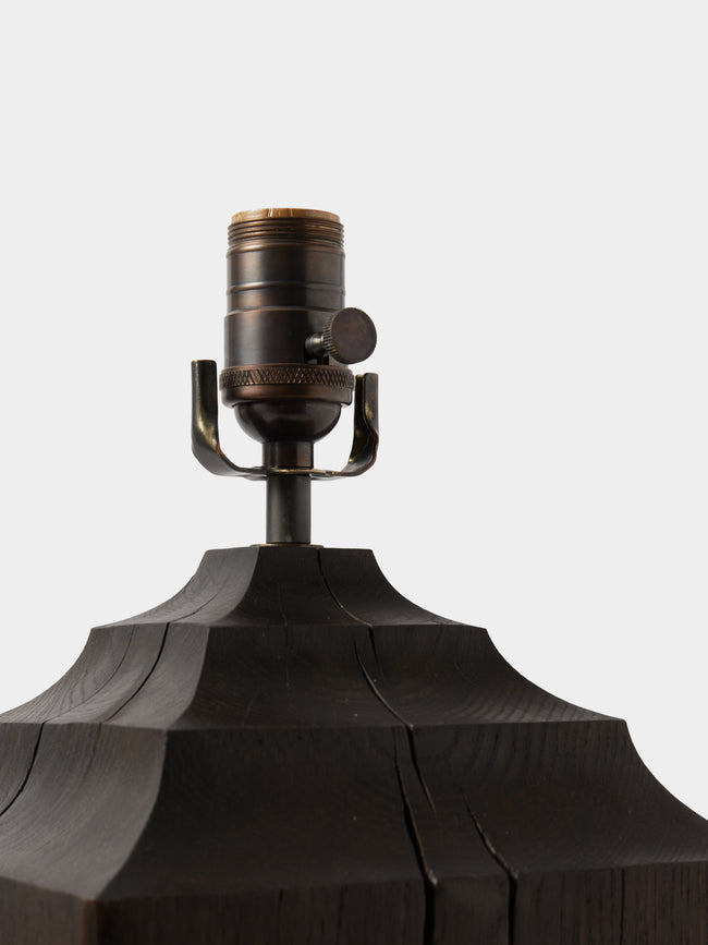 Jamie Gaunt Designs - No. 4 Scorched Oak XL Table Lamp - Black - ABASK