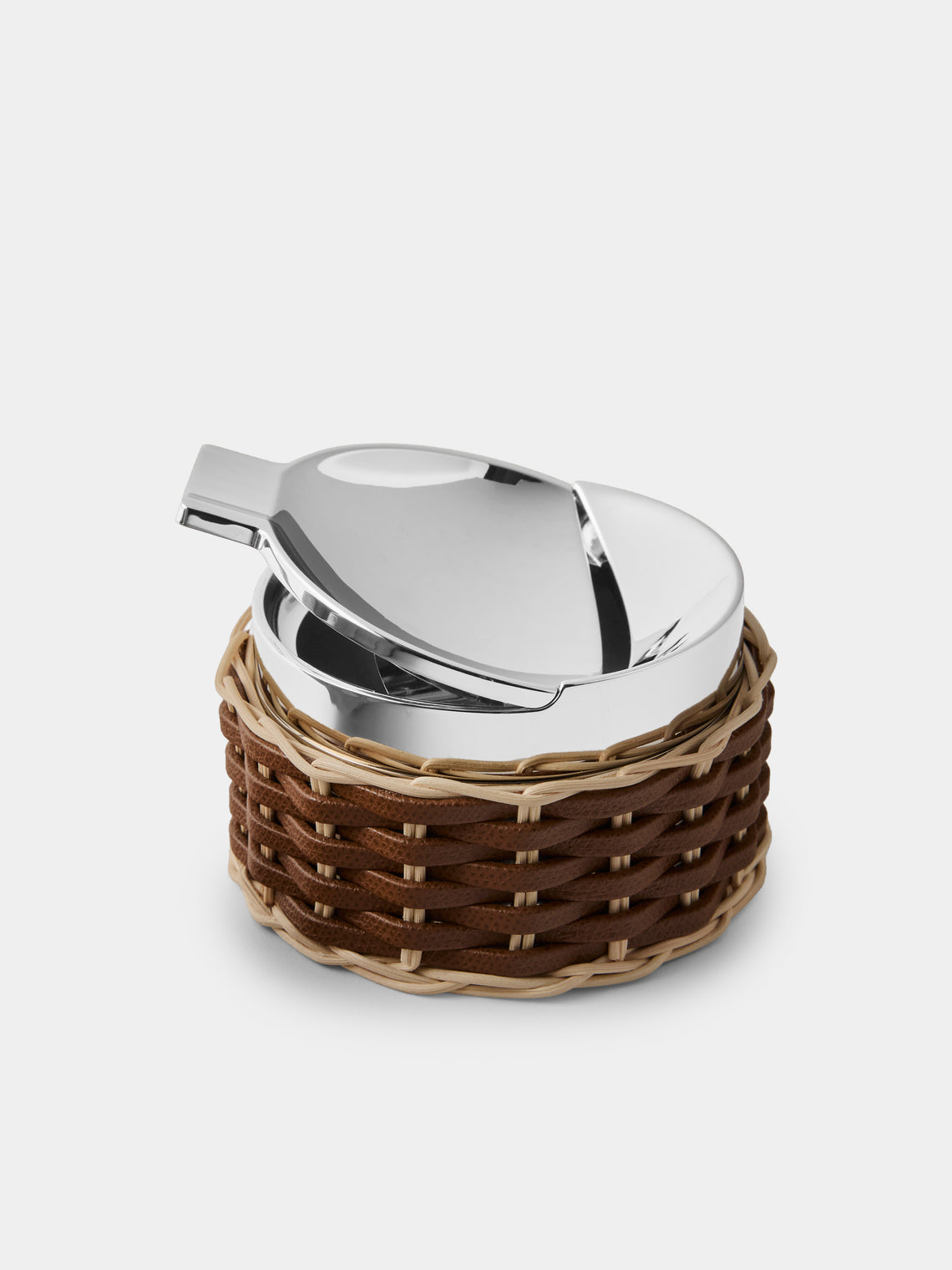 Pigment France - Toledo Leather and Rattan Ashtray - Brown - ABASK