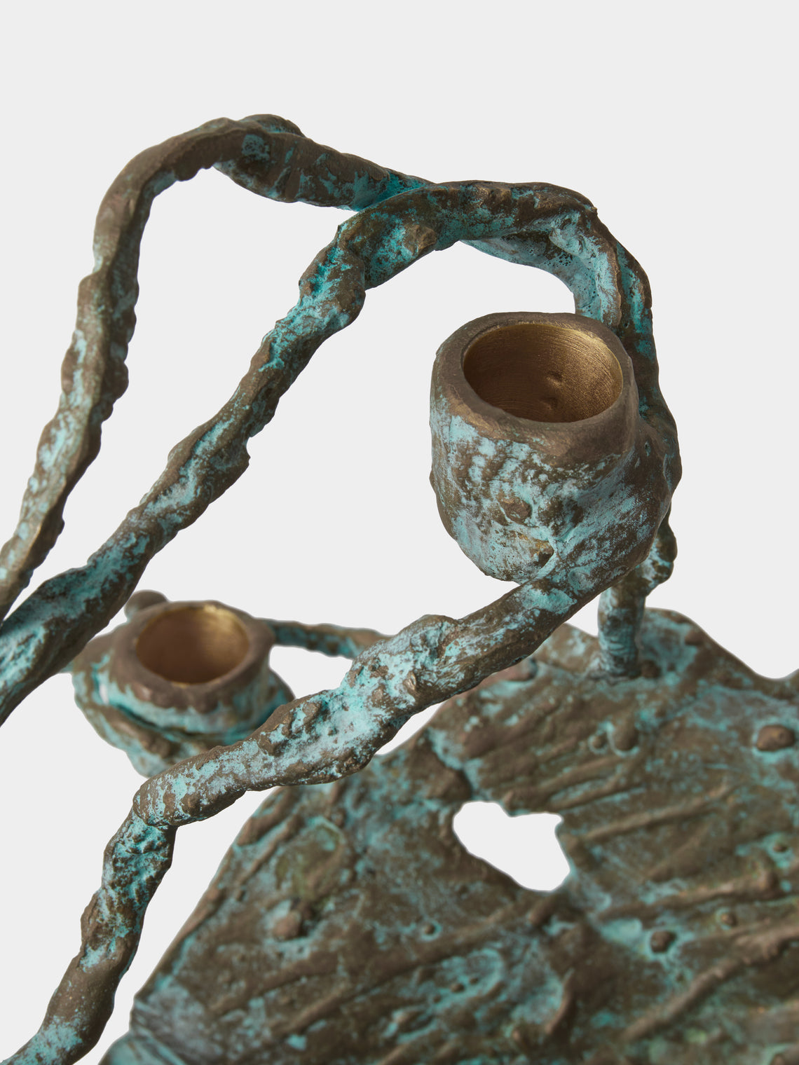 Viya - Kusumavana Brass Large Candle Holder - Brass - ABASK