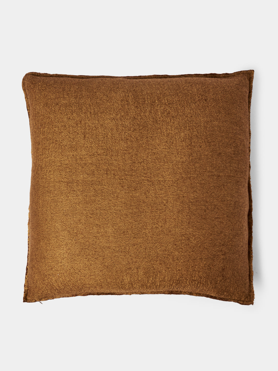 Norlha - Overfelt Ripples Yak and Silk Cushion (19.5in/50cm) - Brown - ABASK