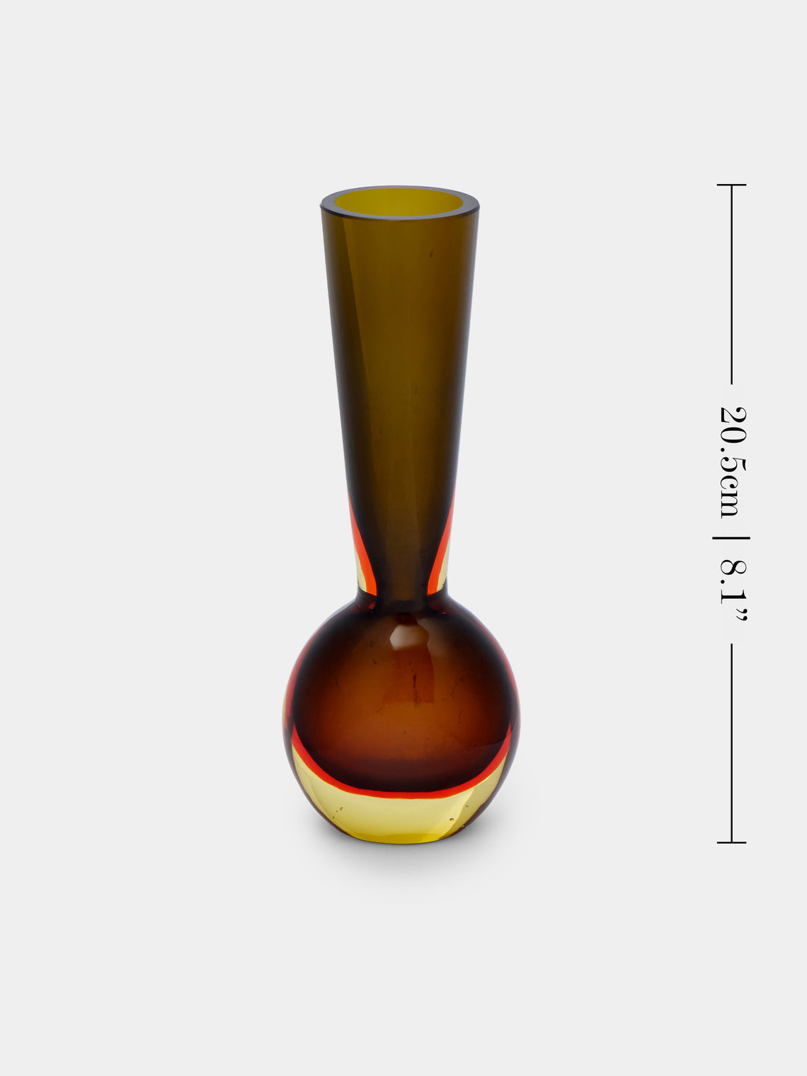 Antique and Vintage - 1960s Flavio Poli for Seguso Vetri d’Arte Murano Glass Vase (8in/20.5cm) - Brown - ABASK