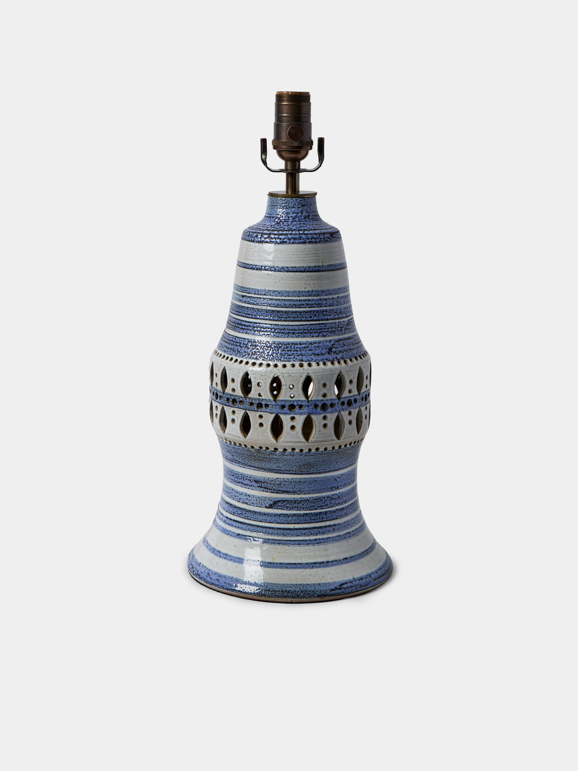 Antique and Vintage - 1950s Georges Pelletier Ceramic Table Lamp - White - ABASK - 