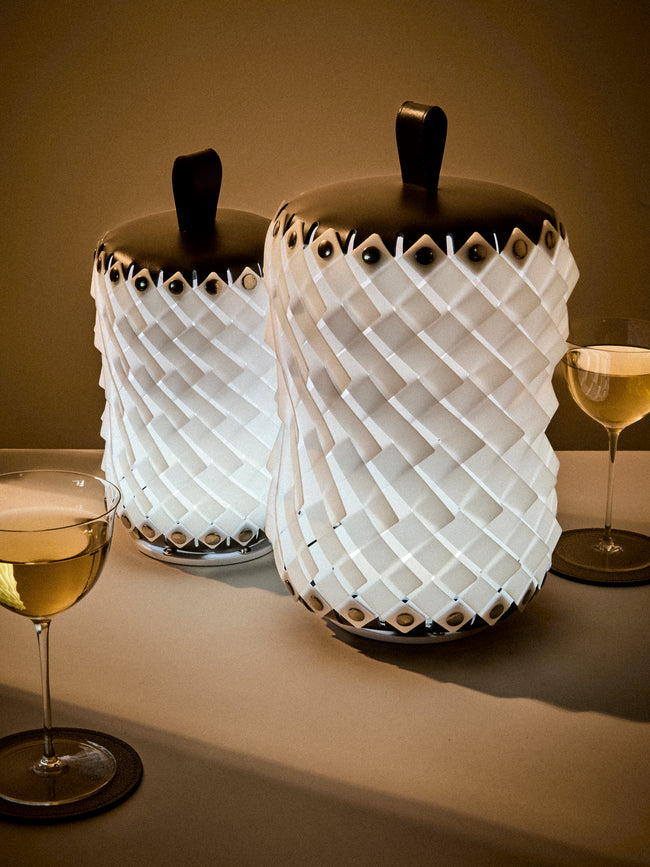 Pinetti - Almeria Handwoven Medium Wireless Lantern - Dark Brown - ABASK
