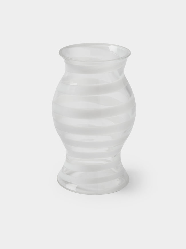 Yali Glass - Nastro Hand-Blown Murano Glass Candle Cover - White - ABASK - 