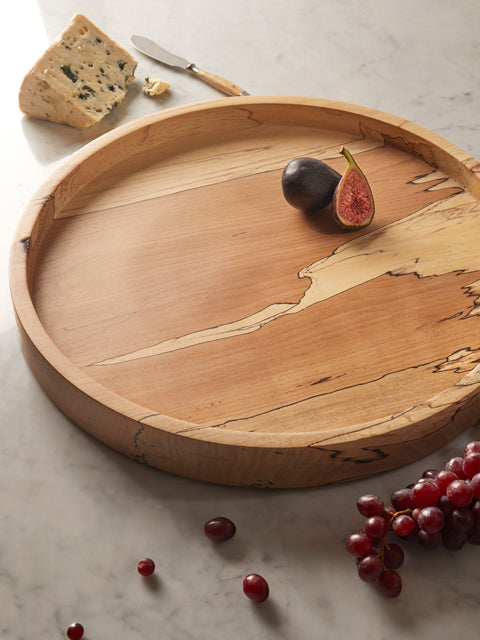 Bird & Branch - Spalted Beech Wood Service Tray (17.5in/44cm) - Natural - ABASK