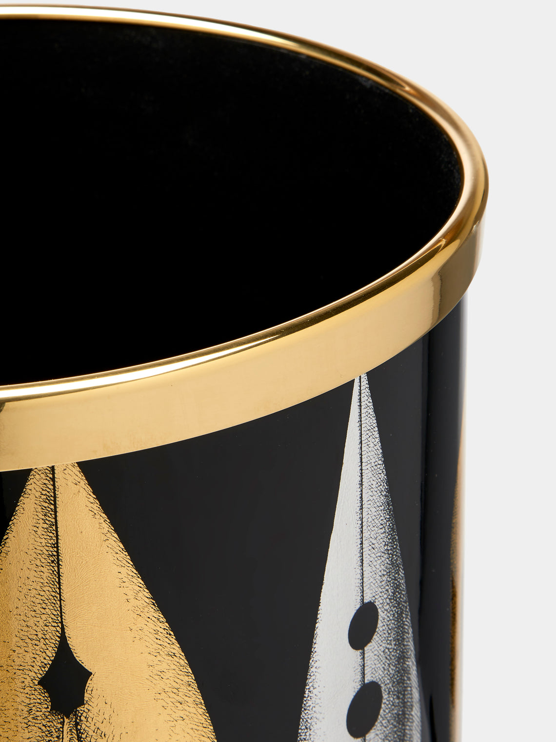 Fornasetti - Pennini Wood Wastepaper Bin - Black - ABASK
