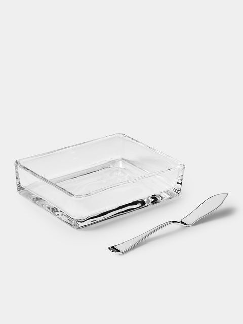 Greggio - English Silver-Plated Butter Dish with Knife - Silver - ABASK