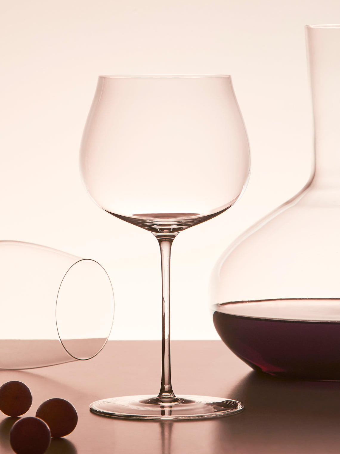 Ballerina Hand-Blown Crystal Burgundy Glass
