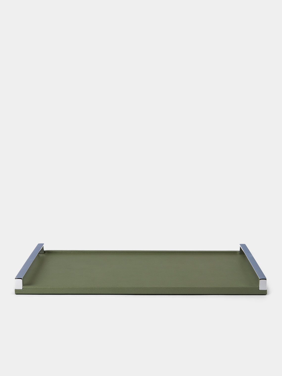 Pinetti - Giove Leather Tray (21in/53cm) - Green - ABASK