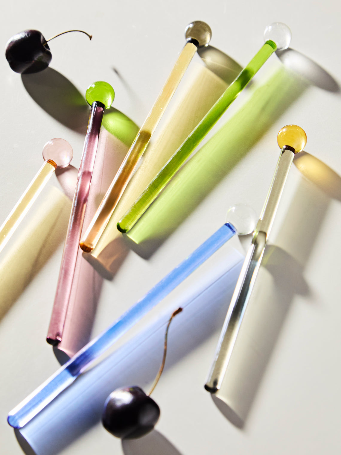 Classic Hand-Blown Murano Glass Cocktail Stirrers (Set of 6)