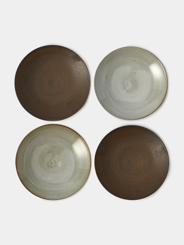 Shin Kibok - Concave Ceramic Plates (Set of 4) - Beige - ABASK - 