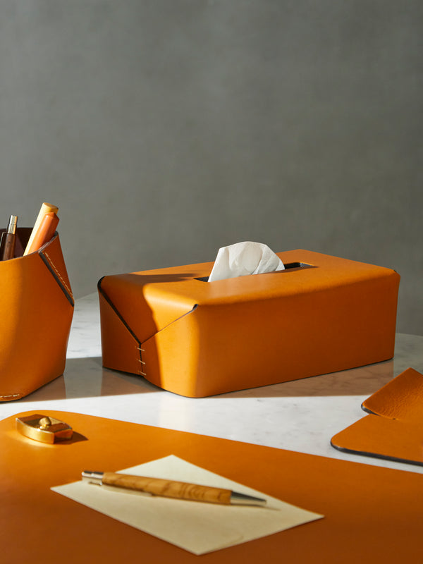Oscar Maschera - Leather Rectangular Tissue Box -  - ABASK