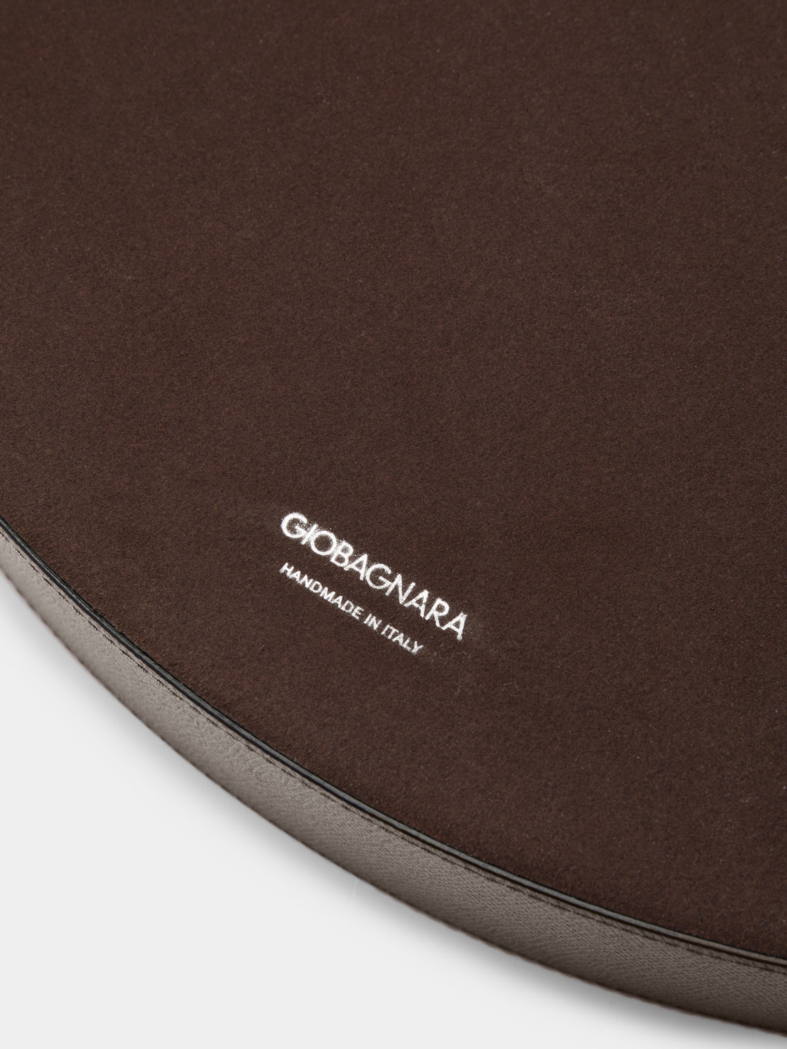Giobagnara - Polo Leather Round Tray with Handles - Gray - ABASK