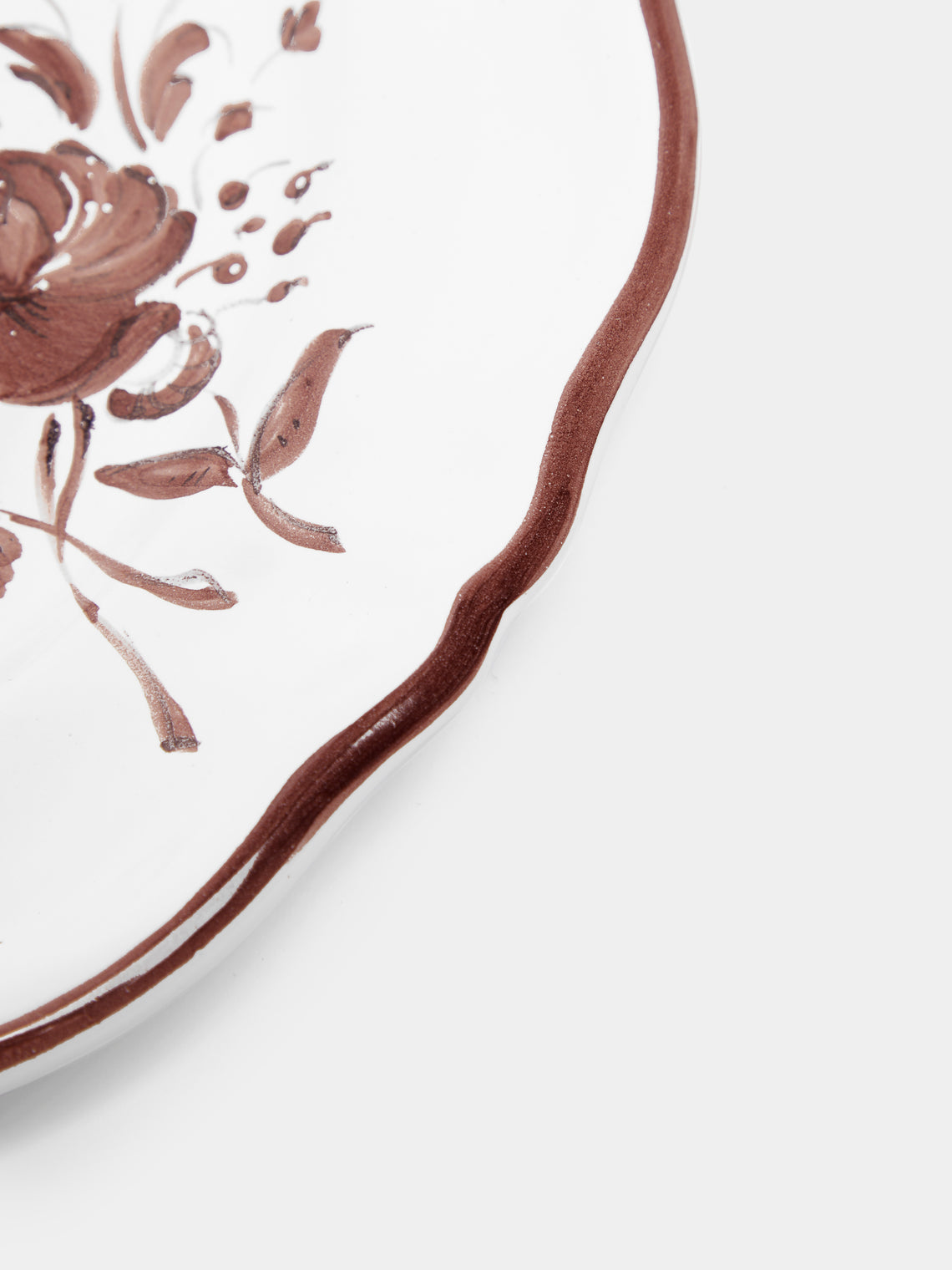 Z.d.G - Camaïeu Hand-Painted Ceramic Salad / Dessert Plates – 8in/21cm (Set of 2) - White - ABASK