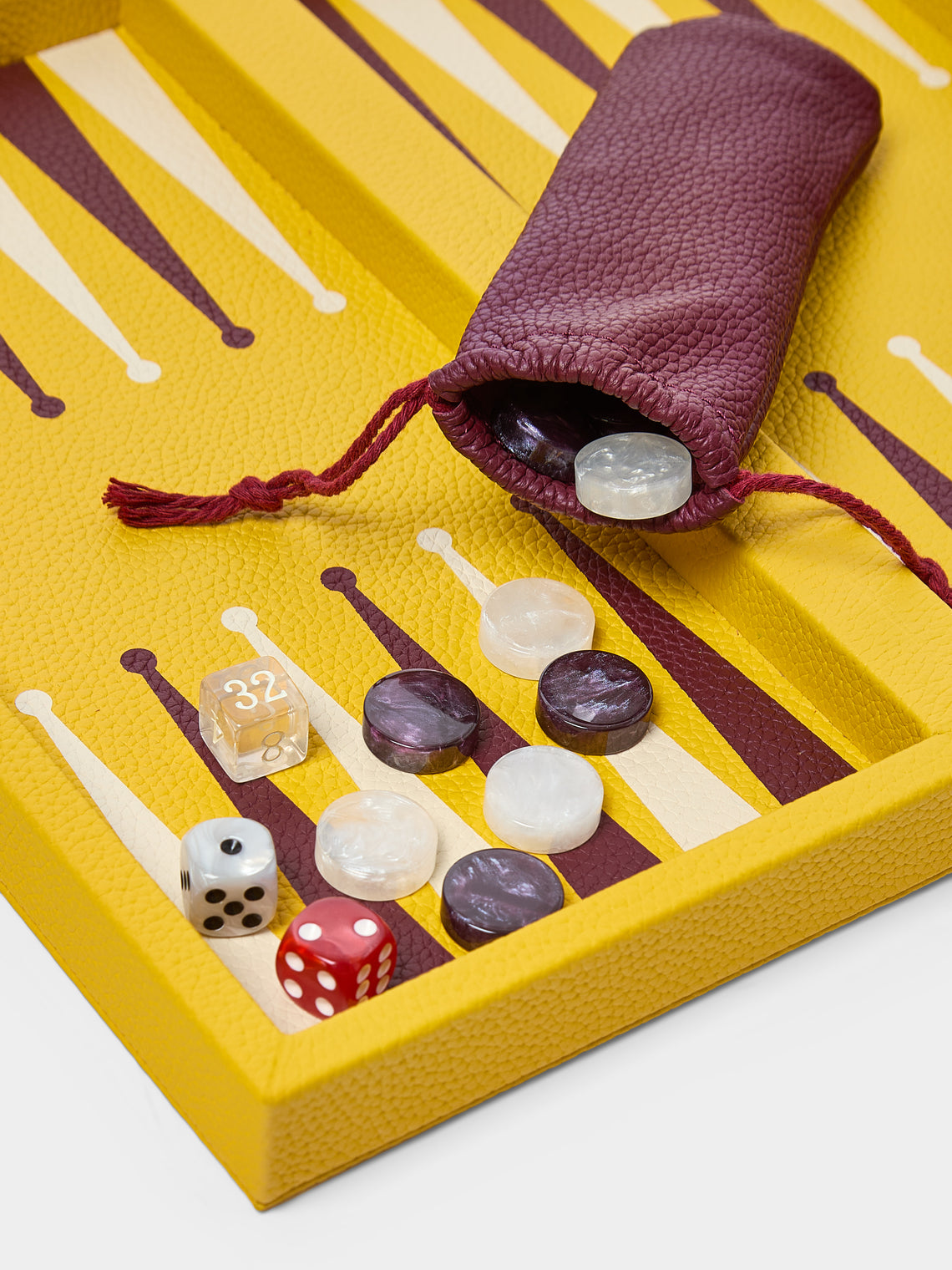 Belotier - Leather Booklet Backgammon Set - Yellow - ABASK