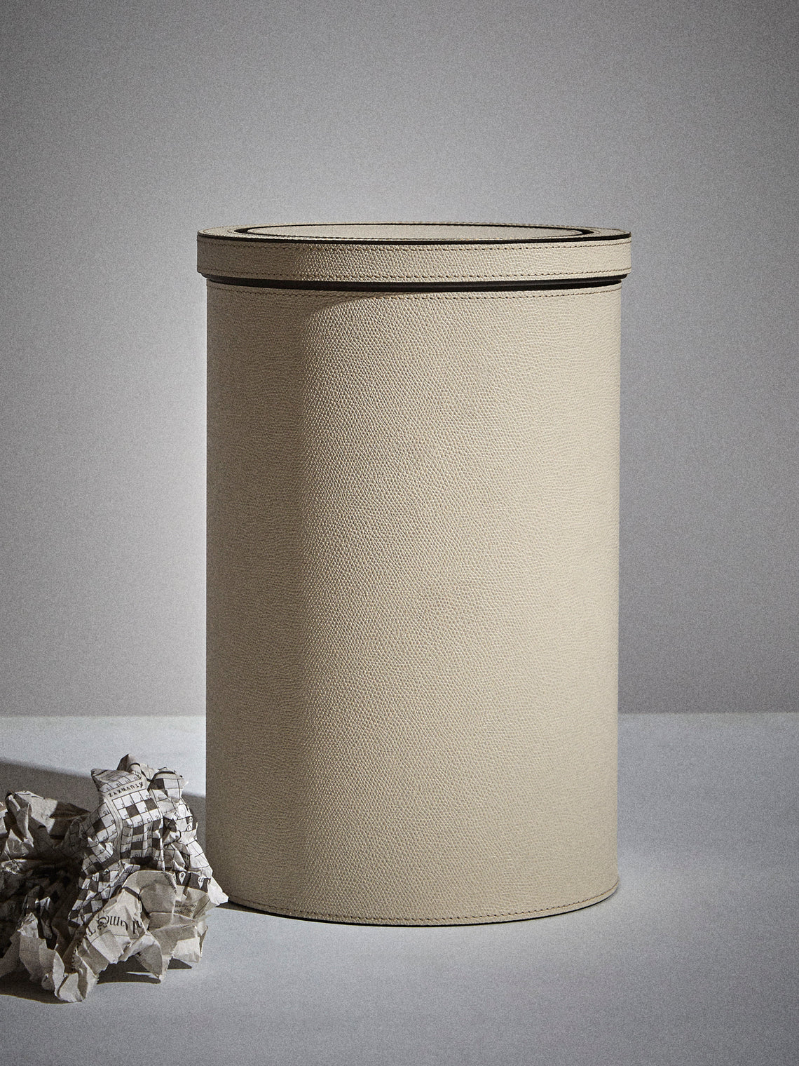 Pinetti - Leather Tilting Bin - Cream - ABASK