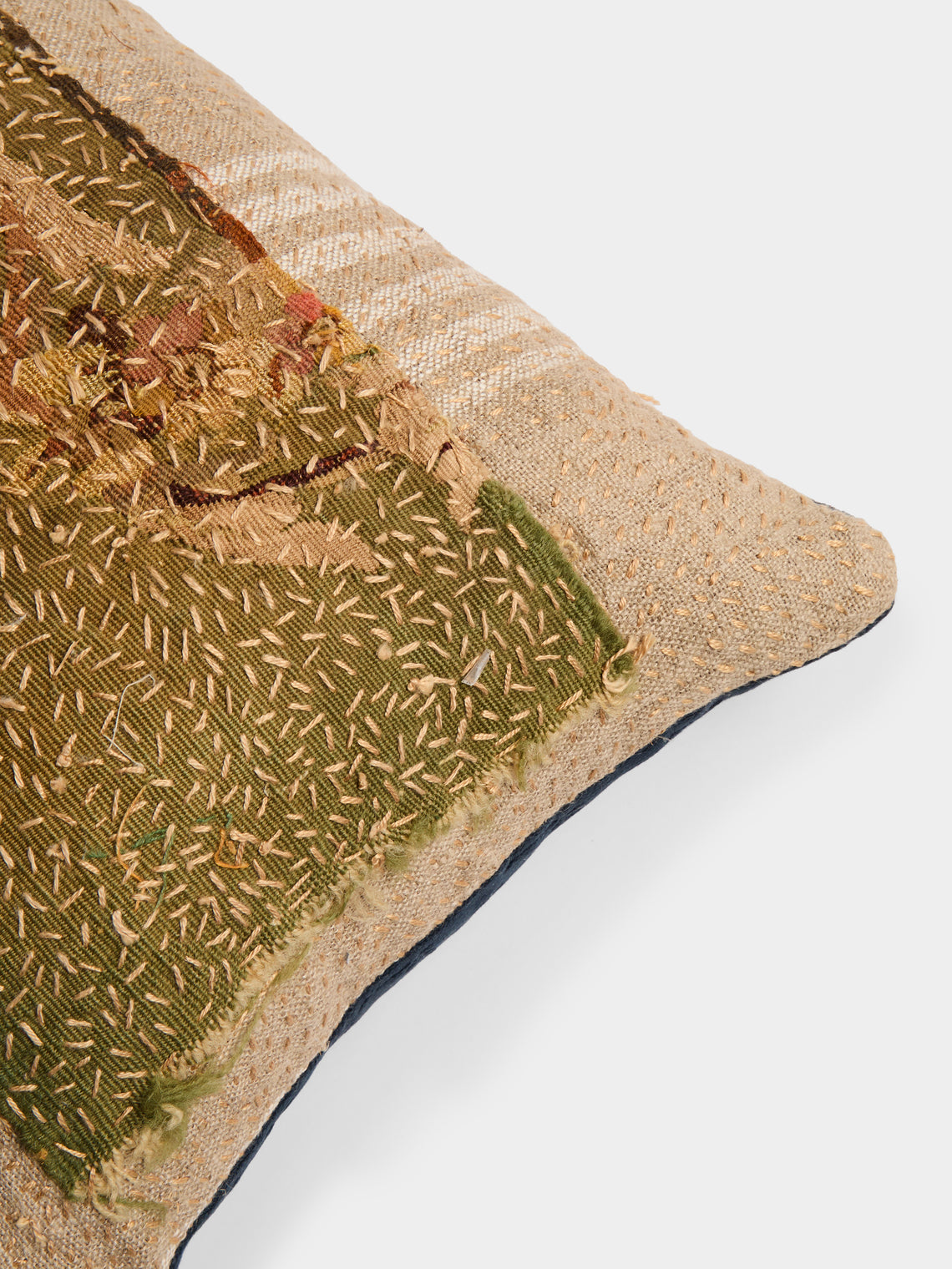 By Walid - 18th-Century French Aubusson Tapestry Wool and Cotton Cushion (31.5in/80cm) - Multiple - ABASK