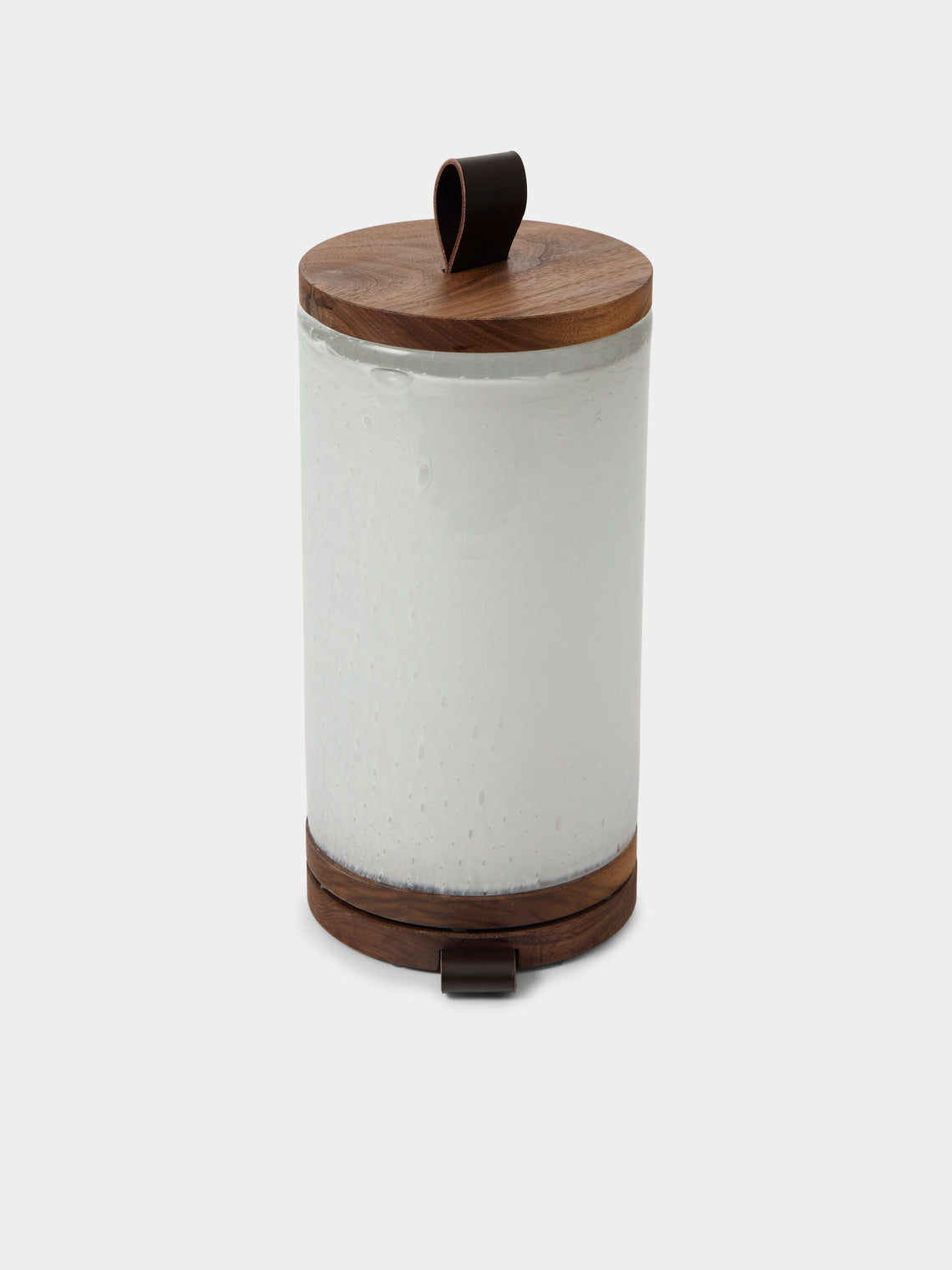Wannes Antwerp - Antoine London Hand-Blown Glass and Walnut Portable Lamp - White - ABASK - 