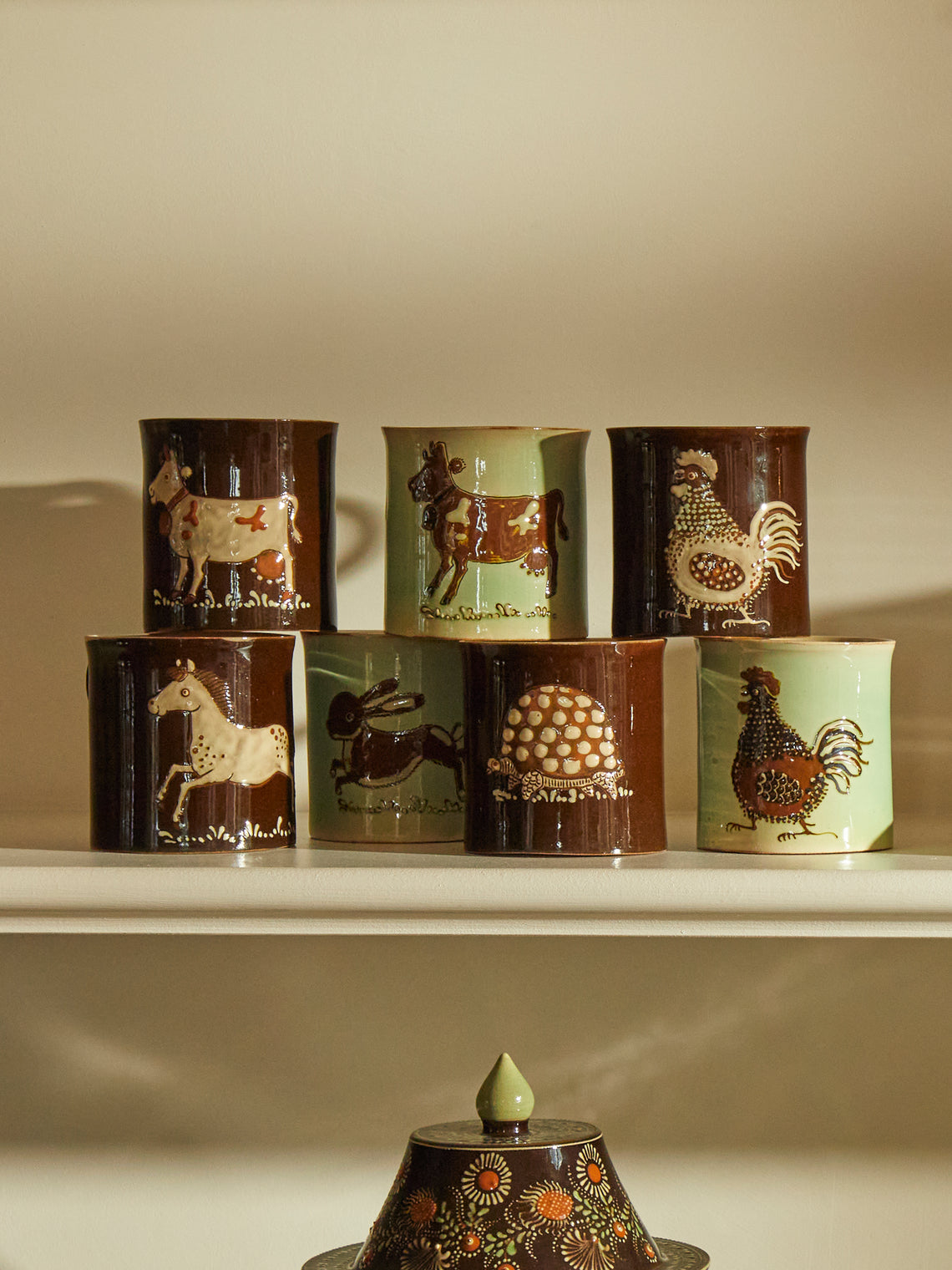Poterie d’Évires - Animals Hand-Painted Ceramic Mugs (Set of 4) -  - ABASK