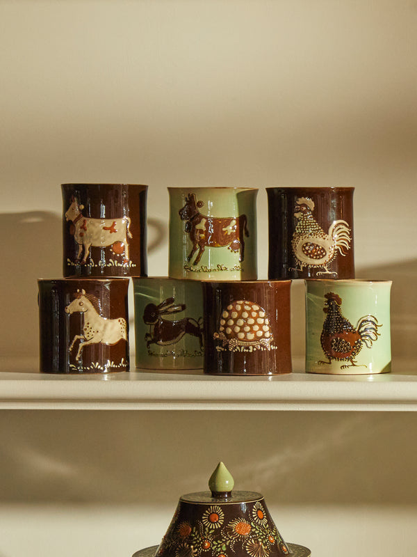 Poterie d’Évires - Animals Hand-Painted Ceramic Mugs (Set of 4) -  - ABASK