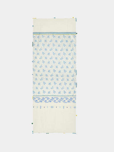 Injiri - Amber 125 Hand-Loomed Cotton Scarf - White - ABASK - 