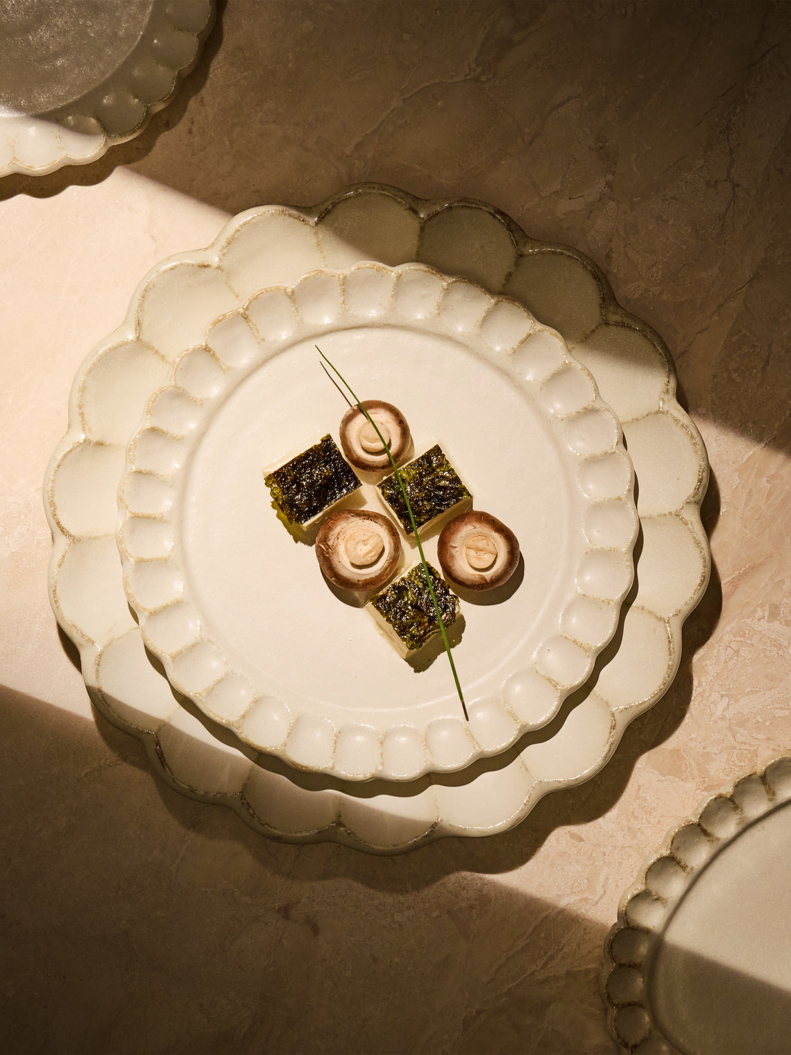 Kaneko Kohyo - Coco Ceramic Dessert / Salad Plates – 8in/20cm (Set of 4) - White - ABASK