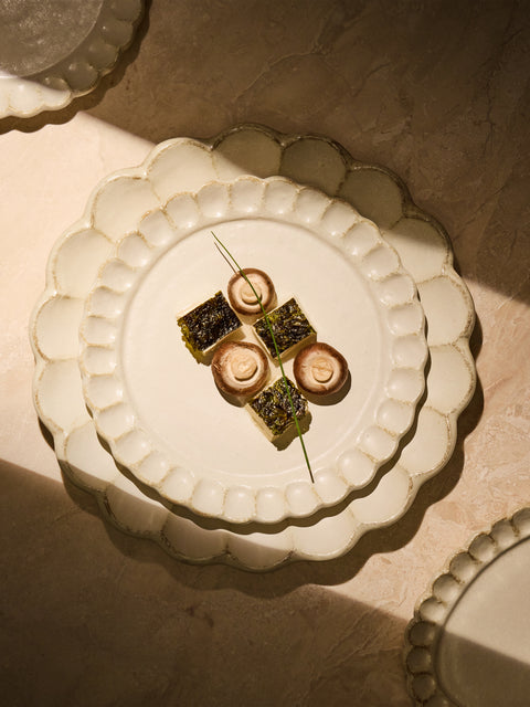 Kaneko Kohyo - Coco Ceramic Dessert / Salad Plates – 8in/20cm (Set of 4) - White - ABASK