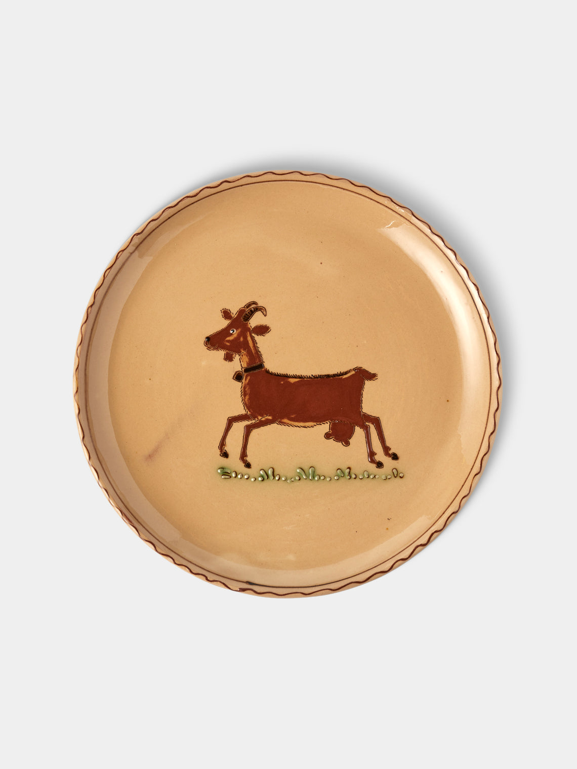 Poterie d’Évires - Animals Hand-Painted Ceramic Plates – 9.5in/24cm (Set of 8) - Cream - ABASK