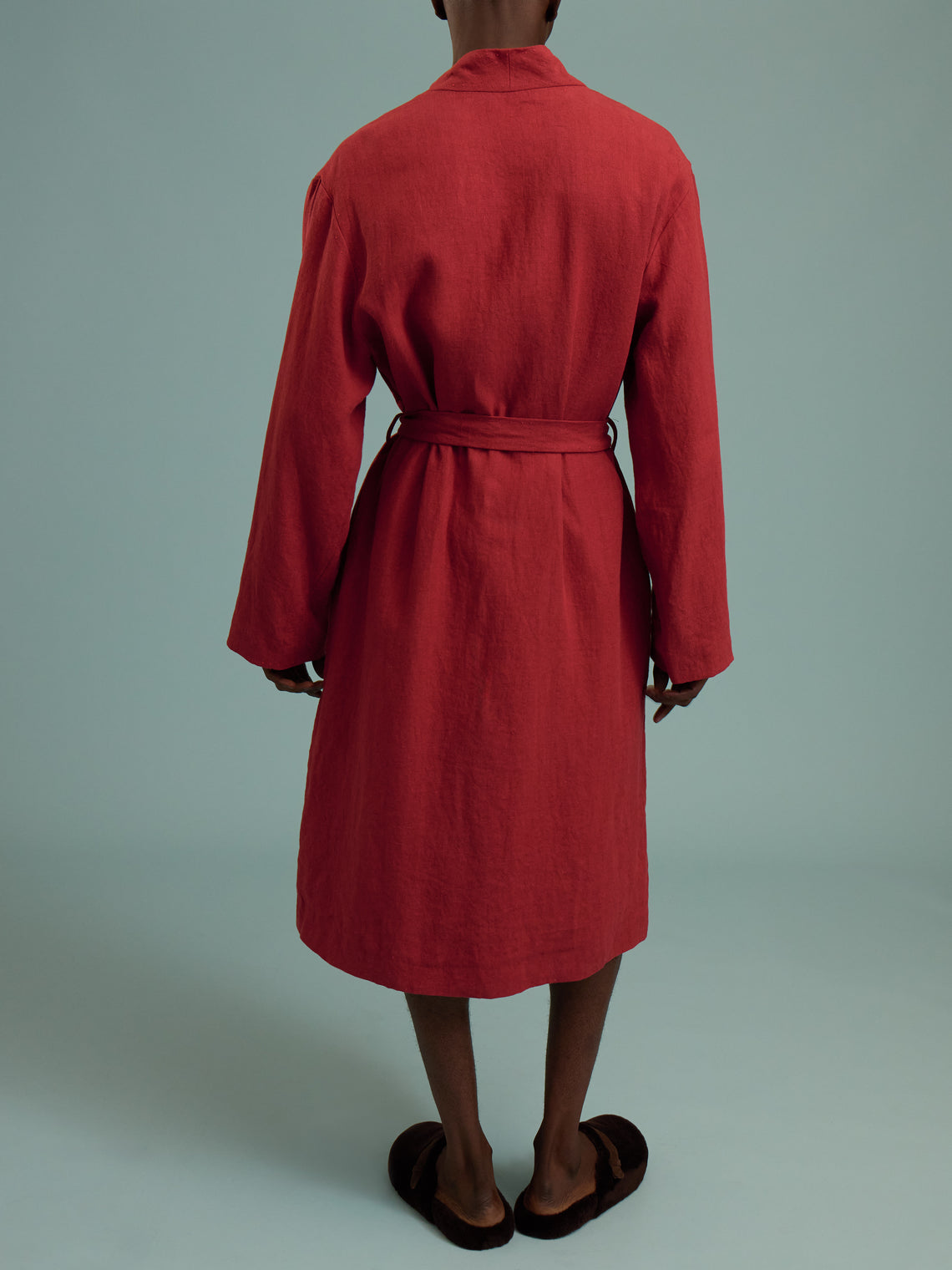 Considered Objects - Dots and Lines Hand-Stitched Silk Robe - Red - ABASK