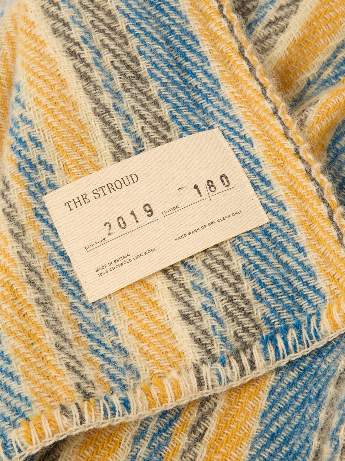 The Stroud - Corn Harvest Cotswold Lion Wool Blanket (79in/2m) - Multiple - ABASK