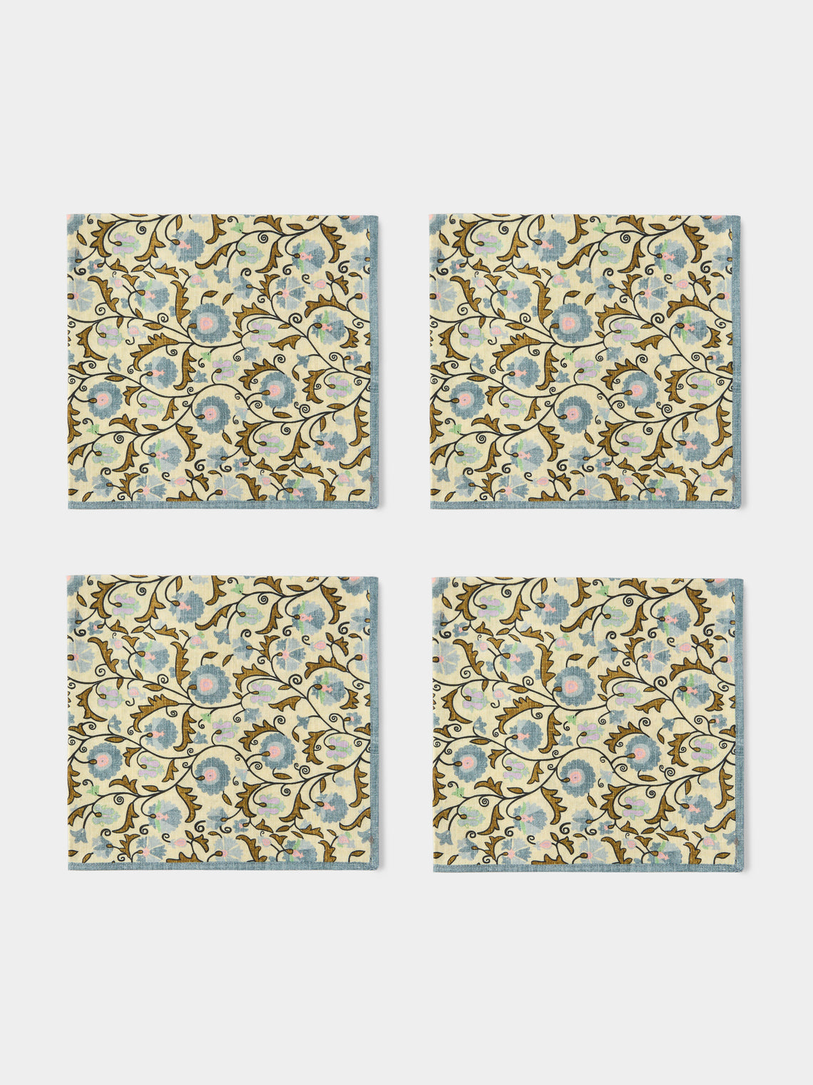 D'Ascoli - | Set of 4 | Juniper Printed Cotton Napkins - Multiple - ABASK - 