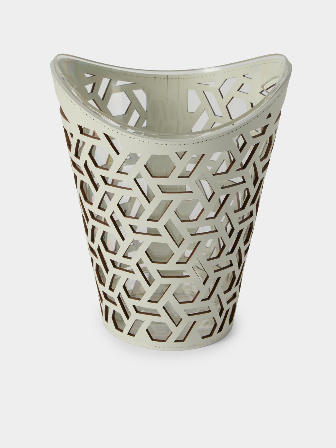 RUDI - Cortina Leather Small Champagne Bucket - White - ABASK - 