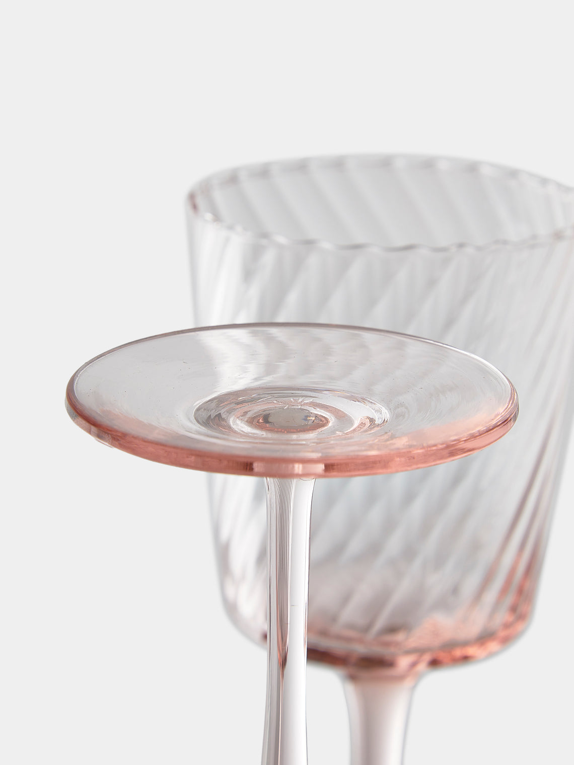 Mun Deluxe Brand Venezia - Torsé Hand-Blown Glass Wine Glasses (Set of 6) - Pink - ABASK