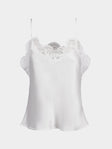 Loretta Caponi - Esmeralda Silk and Lace Top | Size: XS - White - ABASK - 