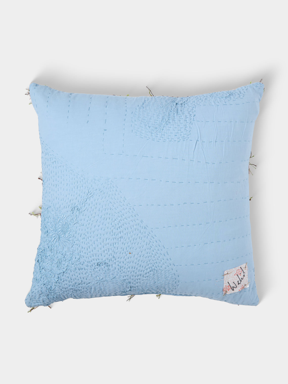 By Walid - 19th-Century Needlepoint Wool and Cotton Cushion (18.5in/47cm) - Multiple - ABASK