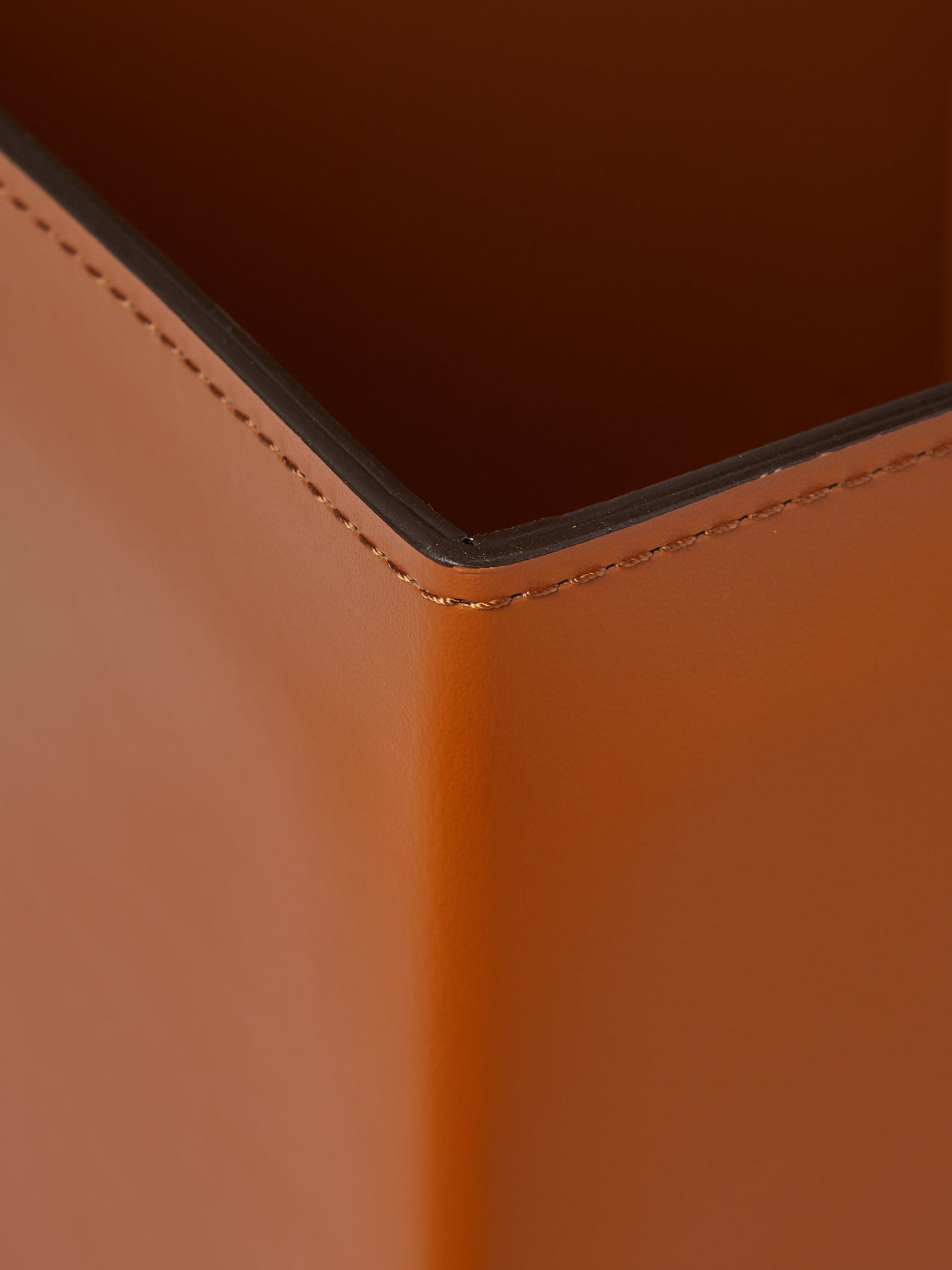 RUDI - Bino Leather Square Lidded Wastepaper Bin - Tan - ABASK