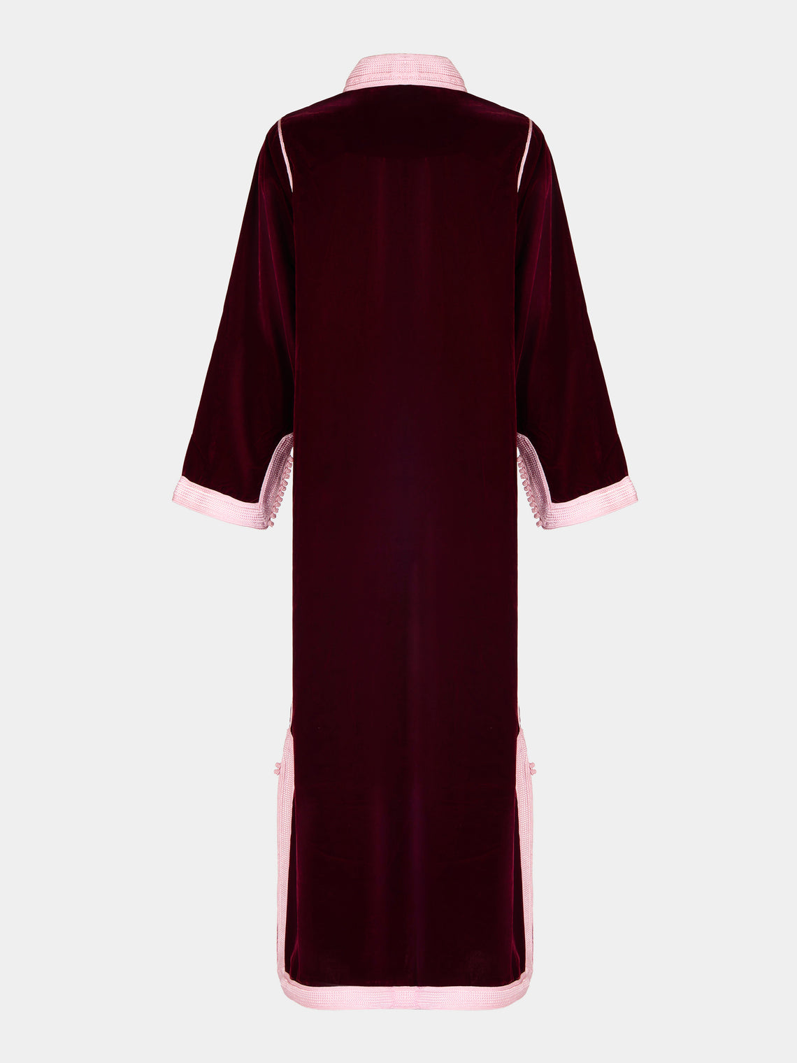 Muzungu Sisters - Alia Hand-Embroidered Velvet Dress - Burgundy - ABASK