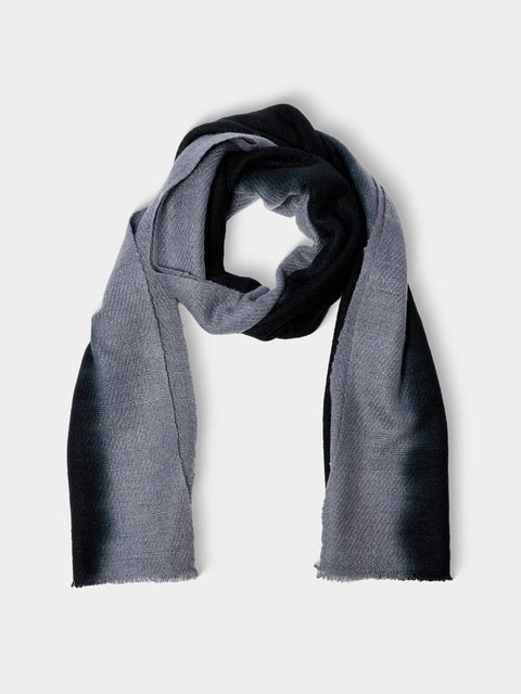 Me & K - Cashmere Ombré-Border Scarf (78.5in/2m) - Black - ABASK - 