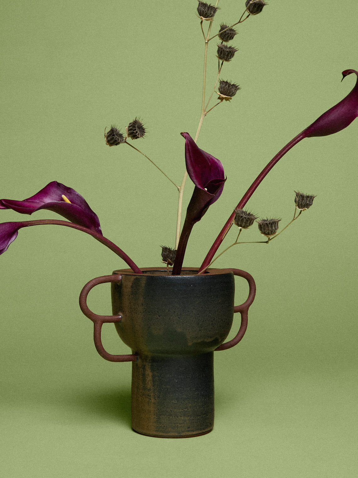 Andrea Tsang - Vessel 019 Stoneware Vase (9.5in/24cm) - Brown - ABASK