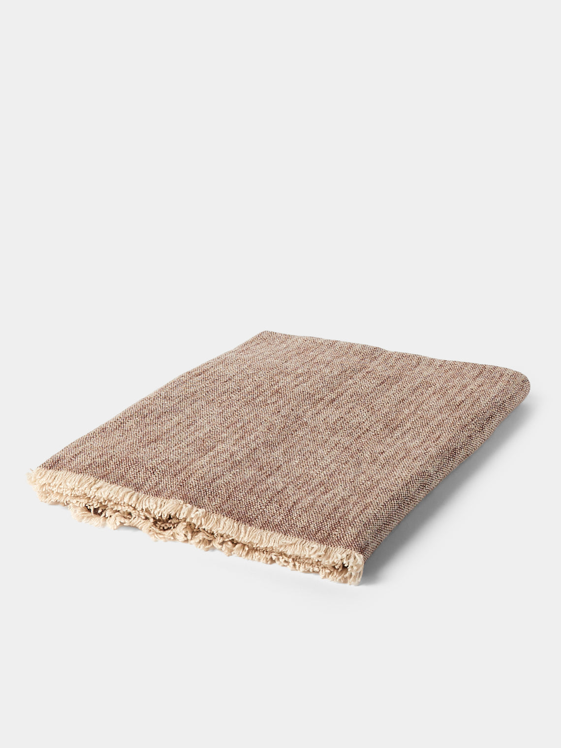 Me & K - Melange Cashmere Throw (75in/1.9m) - Red - ABASK