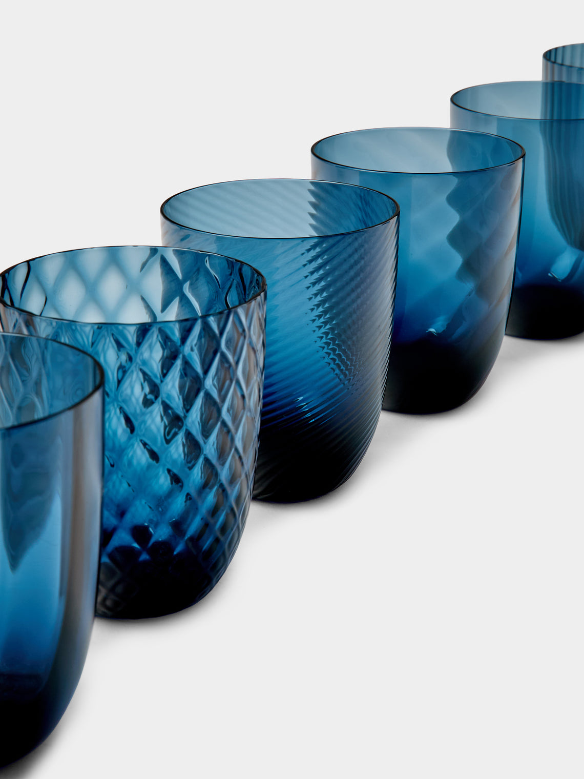 NasonMoretti - Ida Glass Water Tumblers (Set of 6) - Blue - ABASK