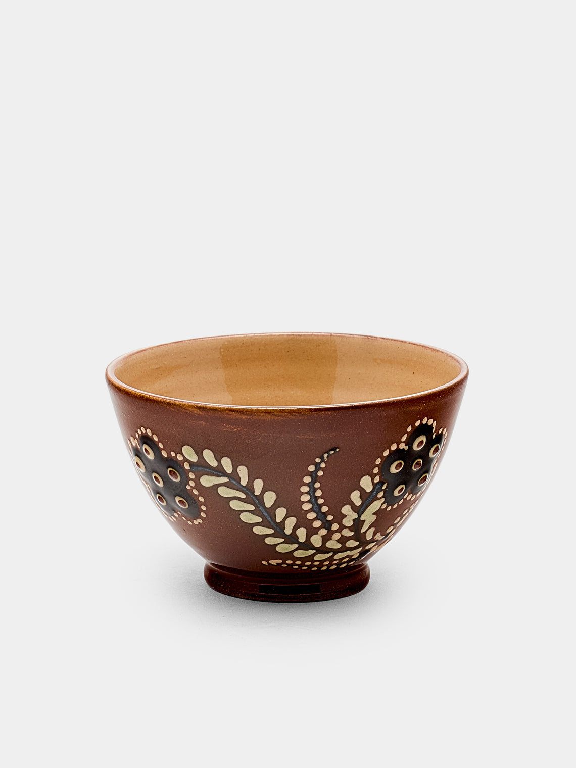 Poterie d’Évires - Flowers Hand-Painted Ceramic Petit Bowls (Set of 6) - Light brown - ABASK
