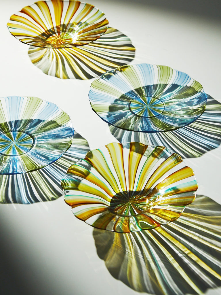 Hand-Blown Glass Plates (Set of 2 YELLOW)