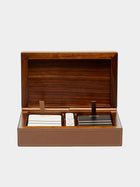 Giobagnara - Leather Royal Dice and Playing Cards Set - Brown - ABASK - 