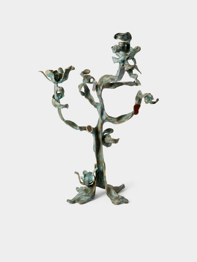 Viya - Glory Lily Brass Candelabra - Brass - ABASK - 