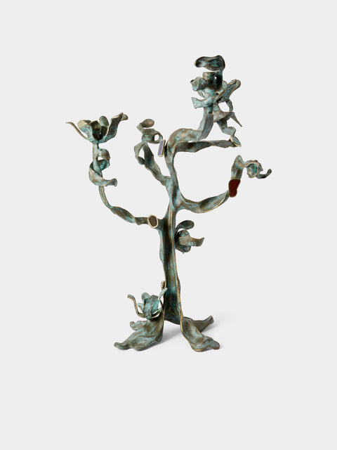 Viya - Glory Lily Brass Candelabra - Brass - ABASK - 