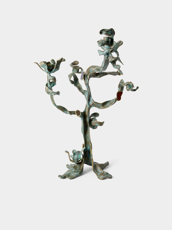 Viya - Glory Lily Brass Candelabra - Brass - ABASK - 