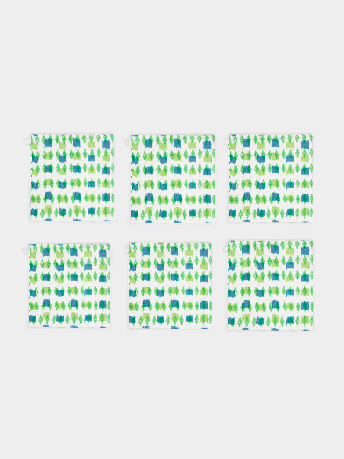 Gregory Parkinson - Sweet Pea Block-Printed Cotton Napkins (Set of 6) - Green - ABASK
