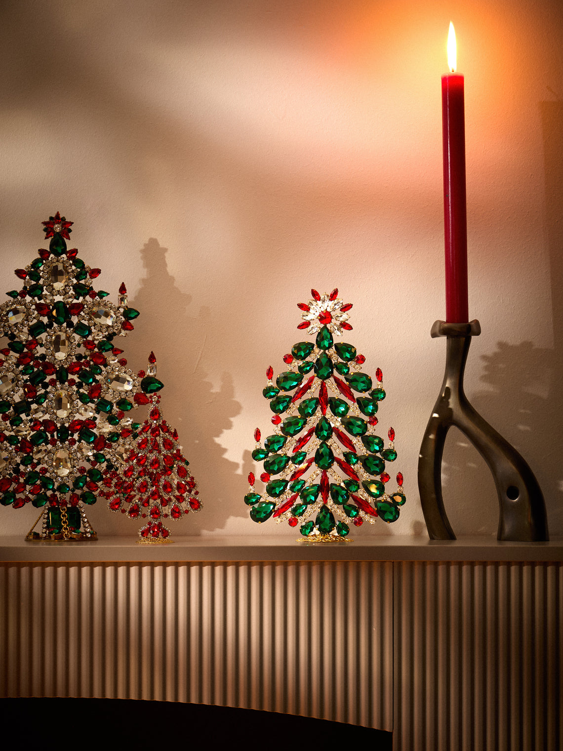 ABASK Decorations - Festive Czech Crystal Tree - Green - ABASK
