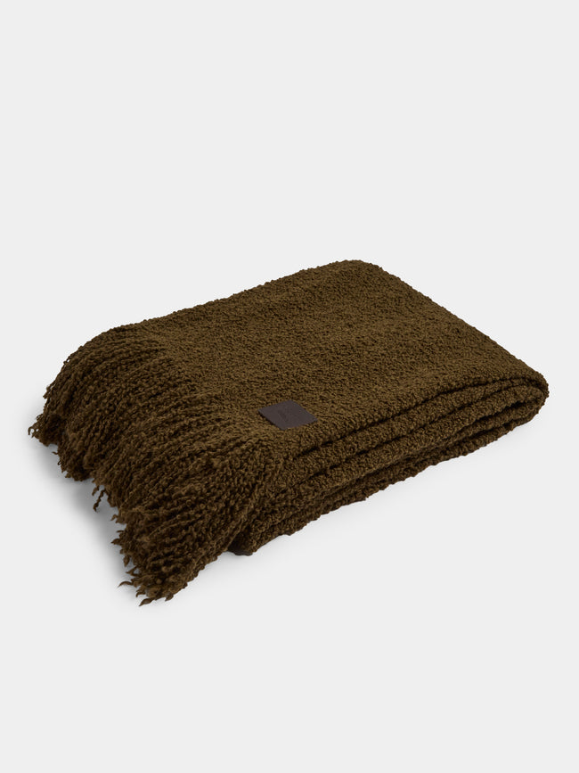 de Le Cuona - Alpaca Fringed Blanket (94.5in/2.4m) - Green - ABASK